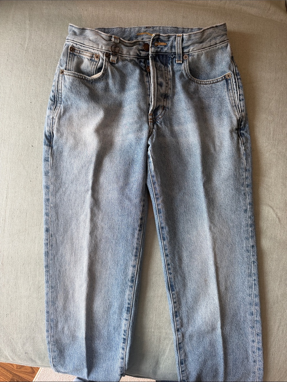 Saint Laurent Light Wash Straight-Leg Jeans